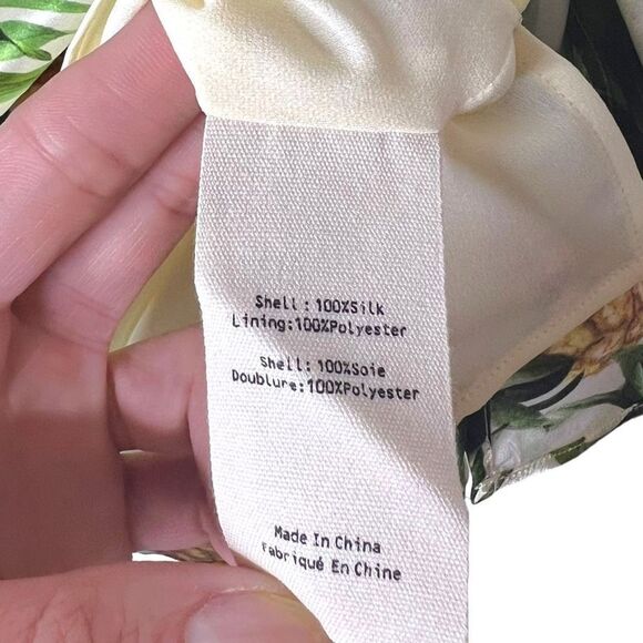 L'AGENCE Kylee Racer Pineapple Summer Silk Tank Top Sleeveless Tropical Size L - Picture 6 of 7